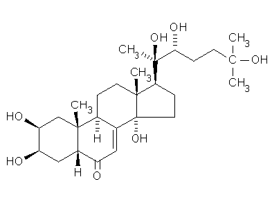 Экдистерон (20-hydroxyecdysone) - Химическая структура (2k)